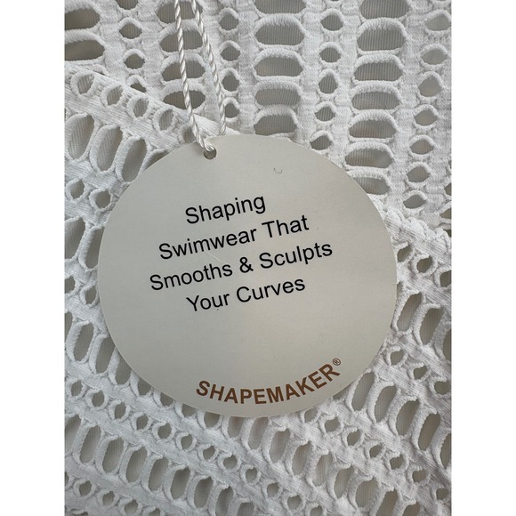 Coco Reef Contours Swimsuit Womens 12/36c Shapemaker White Crochet One Piece NWT - Picture 5 of 10